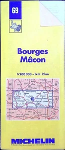 Ancienne carte Michelin collector-200 000é, Bourges, Mâcon - Photo 1/2