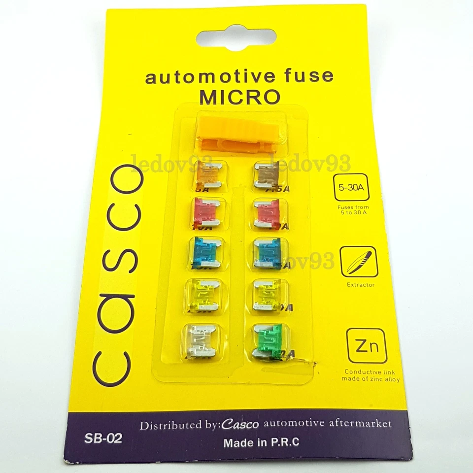 10pcs MICRO Assorted Car Automotive Spade Fuse Fuses 5 7.5 10 15 20 25 30 Amp - Image 1 of 1