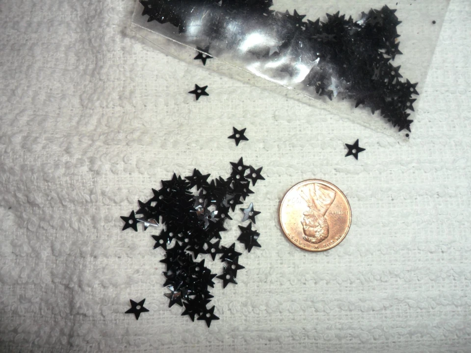 Mini lentejuelas estrella metálicas negras vintage - aprox. 400 piezas Foto 1 de 1