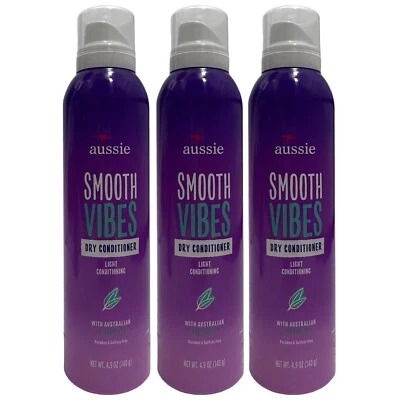 Увлажняющий сухой кондиционер Aussie Smooth Vibes эвкалипт 4,9 унции упаковка 3 шт. РЕДКИЙ - Изображение 1 из 4