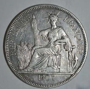 French Indochina 1907-A Piastre (((3252 - Picture 1 of 2
