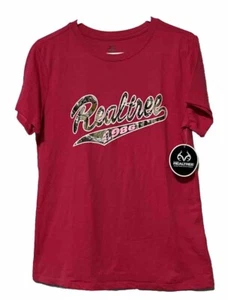 REALTREE Womens XL Pink Short Sleeve T-Shirt Pullover Graphic Camouflage Logo - Picture 1 of 10