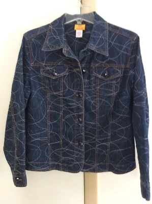 Rubí vintage Rd. Blazer vaquero mujer talla 12 chaqueta bordada Foto 1 de 4