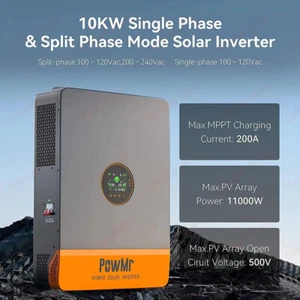 Inverter ibrido solare 10KW 48V 120/240V Split Phase MPPT regolatore di carica 200A - Foto 1 di 16