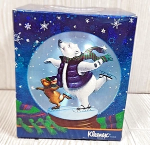 Kleenex Facial Tissues Christmas Box Polar Bear & Bunny Ice Skating Let it Snow! - Picture 1 of 12