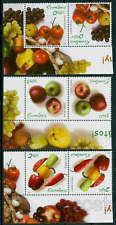 2012Raisins, ail, tomate, poivrons chauds, pomme, légumes, Roumanie, 6621Tete-beche, MNH