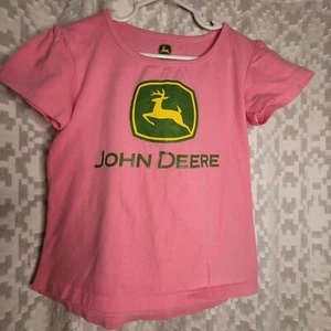 John Deere Girls Pink Short Sleeve T-shirt Size 6x  - Picture 1 of 6