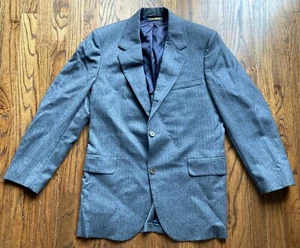 Brooks Brothers Mens Size 39R Gray Herringbone Wool Blazer Vintage Sport Jacket - Picture 1 of 14