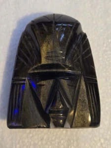 Hand Carved Golden Sheen Obsidian Head - Picture 1 of 5