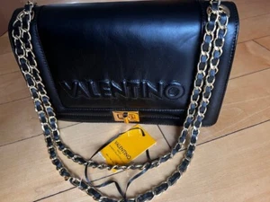 $995 Valentino by Mario Valentino Black Bag Beatriz Embossed Women Cross Body - Picture 1 of 5