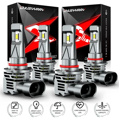 4x 9006 9005 Kit de faros LED Combo Bombillas para Honda Prelude 1992 1993 1994-1996 Foto 1 de 4