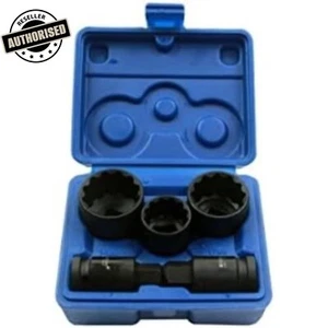 US Pro 2085 Chrome Steel 1/2" Drive 12-Point Hub Impact Socket & Bit 5-Pcs Set - Picture 1 of 3
