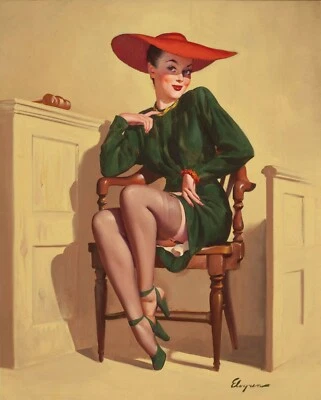 NEW Gil Elvgren Vintage Model Pin Up Girl Poster Art Print Canvas Free Shipping - Image 1 of 3