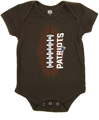 New England Patriots NEWBORN INFANT Mini Football Creeper - Brown Cover