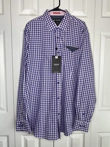 Akademiks Button-up Shirt Men's Tailored Fit Pink Purple Flip Cuff 3XL NWT - Picture 1 of 5