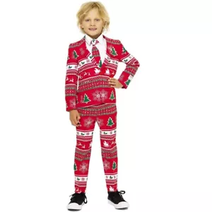 Opposuits Boys Size 6 Christmas Winter Wonderland Full Suit Jacket Pants Tie - Picture 1 of 3