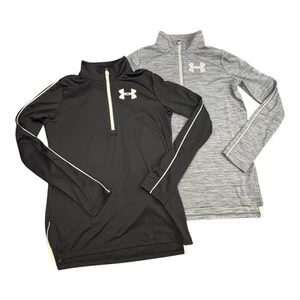 Under Armour Active Track Jacket Warm Ups Girls XL Heatgear Full Zip Lot Of 2 - Picture 1 of 24