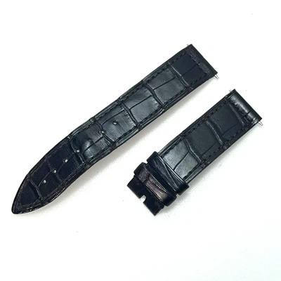 Correa de reloj Franck Muller de cuero genuino negro correa de 16 mm con patrón de cocodrilo #990A Foto 1 de 4