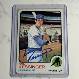 DON KESSINGER 1973 Topps #285 CUBS AUTO Autograph On Card Blue Ink - Picture 1 of 2