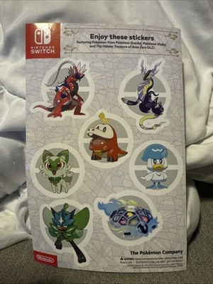 Pegatinas promocionales Nintendo Switch Pokemon Scarlet Violet Hidden Treasures Área Zero Foto 1 de 2