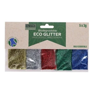 5 x 3g Assorted Colours Biodegradable Eco Glitter Art Craft School Kids - Picture 1 of 2