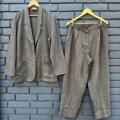 De Colección Moda Actitudes Pata de Gallo Pantalones y Chaqueta Vestido Traje Conjunto Top 12 Pantalones 14P Foto 1 de 4