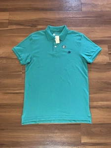 NWT Aeropostale Polo Shirt 100% Cotton Teal A87 Logo Impact Men’s Size Medium - Picture 1 of 15