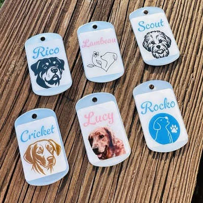Handmade Pet ID Tag with QR Code Personalized Pet Collar Charm - Image 1 of 4