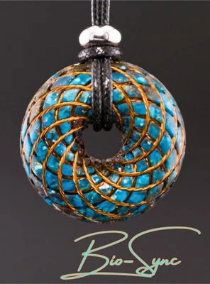 Phi Torus "Copper Tide" Vortex Energy Pendant, Peruvian Opalina & Copper Ore  - Image 1 of 2