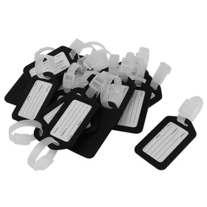 20 Pcs Black White Hard Plastic Suitcase Bag Name Label Travel Luggage Tags - Picture 1 of 7
