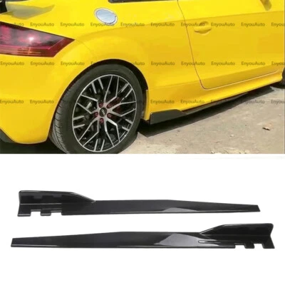 For Audi S3 S4 S5 46" Side Skirt Extension Rocker Panel Splitter Glossy Black Foto 1 de 4