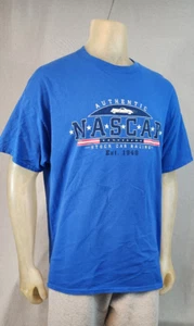 USED Nascar Est 1949 Stock Car Racing XL XLARGE Blue Graphic Crew SS Shirt Top - Picture 1 of 6