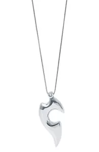 BOTTEGA VENETA Sharp Sterling silver pendant necklace authentic designer Italy - Picture 1 of 10