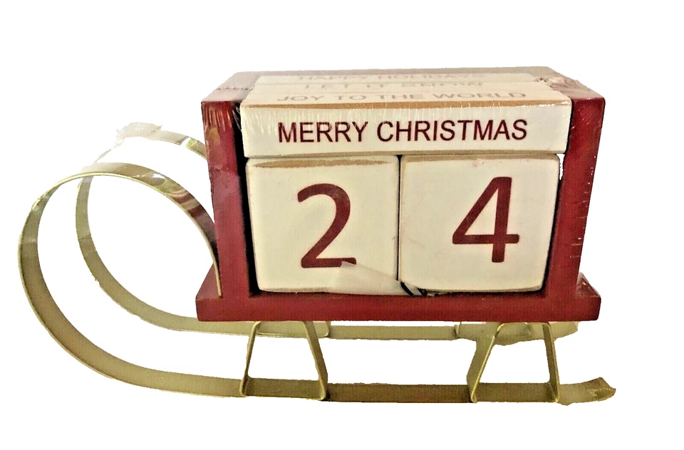 Ashland Christmas Santas Sleigh Countdown Decor Christmas Wooden Countdown 8"
