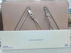 "Funda de cuero para computadora portátil/MacBook/tablet Rebecca Minkoff Moto con cremallera 13"" rosa vintage" - Imagen 1 de 3