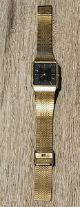 VTG Citizen Mens Rectangle 8" Watch 4031-S01256 Gold Tone Black Dial Classic - Picture 1 of 8