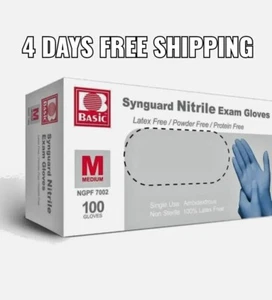 Basic Medical Blue Nitrile Exam Gloves Latex-Free & Powder-Free NGPF-7002 Medium - Picture 1 of 7