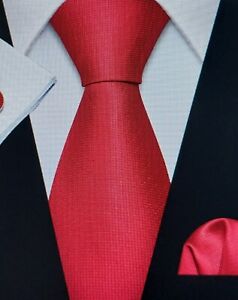 Cravate homme en satin rouge massif rouge massif pour hommes Basic Editions mariage de Noël formel