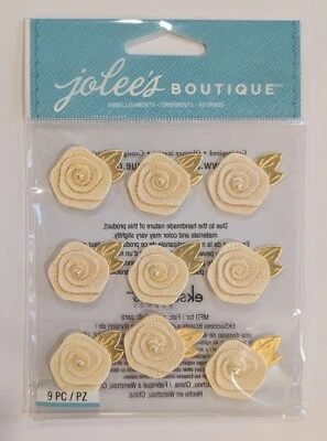RARO Jolee's Marfil y Oro Boda Resina Flores Repeticiones Álbumes de Recortes Pegatinas Foto 1 de 2