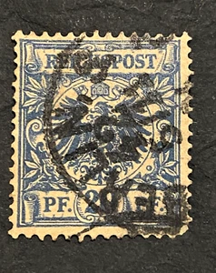 1889-1900 Deutschland Briefmarke #49a Reichspost Prus blau 20pf Berlin Stempel - Bild 1 von 4
