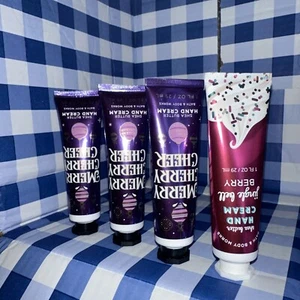 4 Bath & Body Works Holiday Hand Cream 3 Merry Cherry Cheer, 1 Jingle Bell Berry - Picture 1 of 2