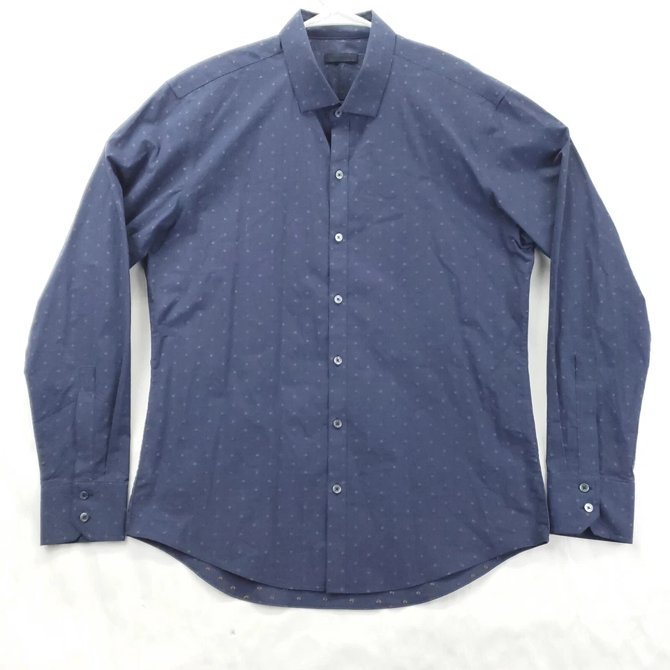 Camisa Zachary Prell Para Hombre Grande Azul 100% Algodón Manga Larga Clásica Abotonada Foto 1 de 4