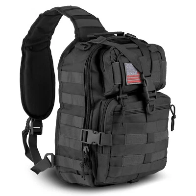Tactical Sling Bag Pack Range Bag Military Rover Assault Shoulder Backpack Molle - Image 1 of 4