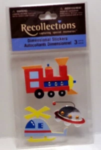 RECOLLECTIONS: Helicopter/Train/UFO 3D Stickers (NEW) - Picture 1 of 2