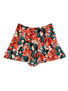 Kimchi blau schwarz orange Blumen hohe Taille fließende Shorts Größe 4 - Bild 1 von 7