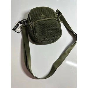 New NWT adidas olive green 2-in-1 mini backpack crossbody convertible bag mesh - Picture 1 of 9