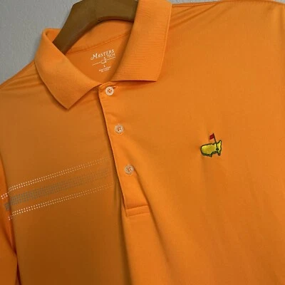 Masters Golf Polo Shirt Men's Large Orange Performance Tournament Logo Augusta - Image 1 of 4