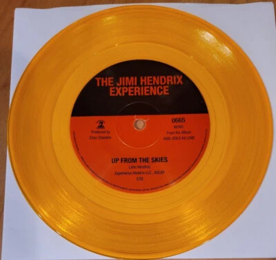 Jimi Hendrix " Up From the Skies" b/w "One Rainy "  Orange VINYL  picture sleeve - Image 1 of 4