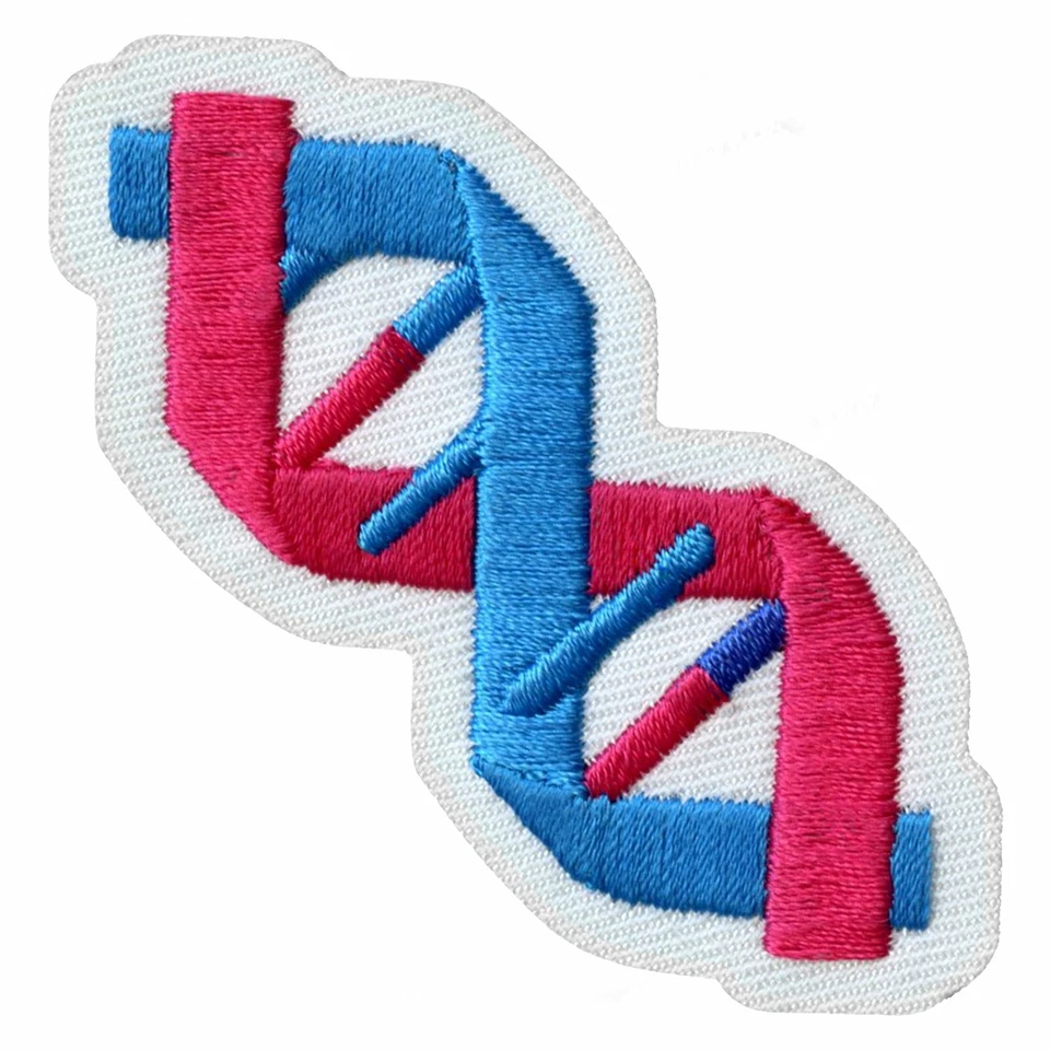 DNA Strand Embroidered Iron On Patch - Image 1 of 1