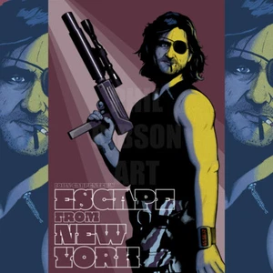 Original "Snake" Art Print Poster Plissken Escape from New York Horror Blu 80's - Picture 1 of 1